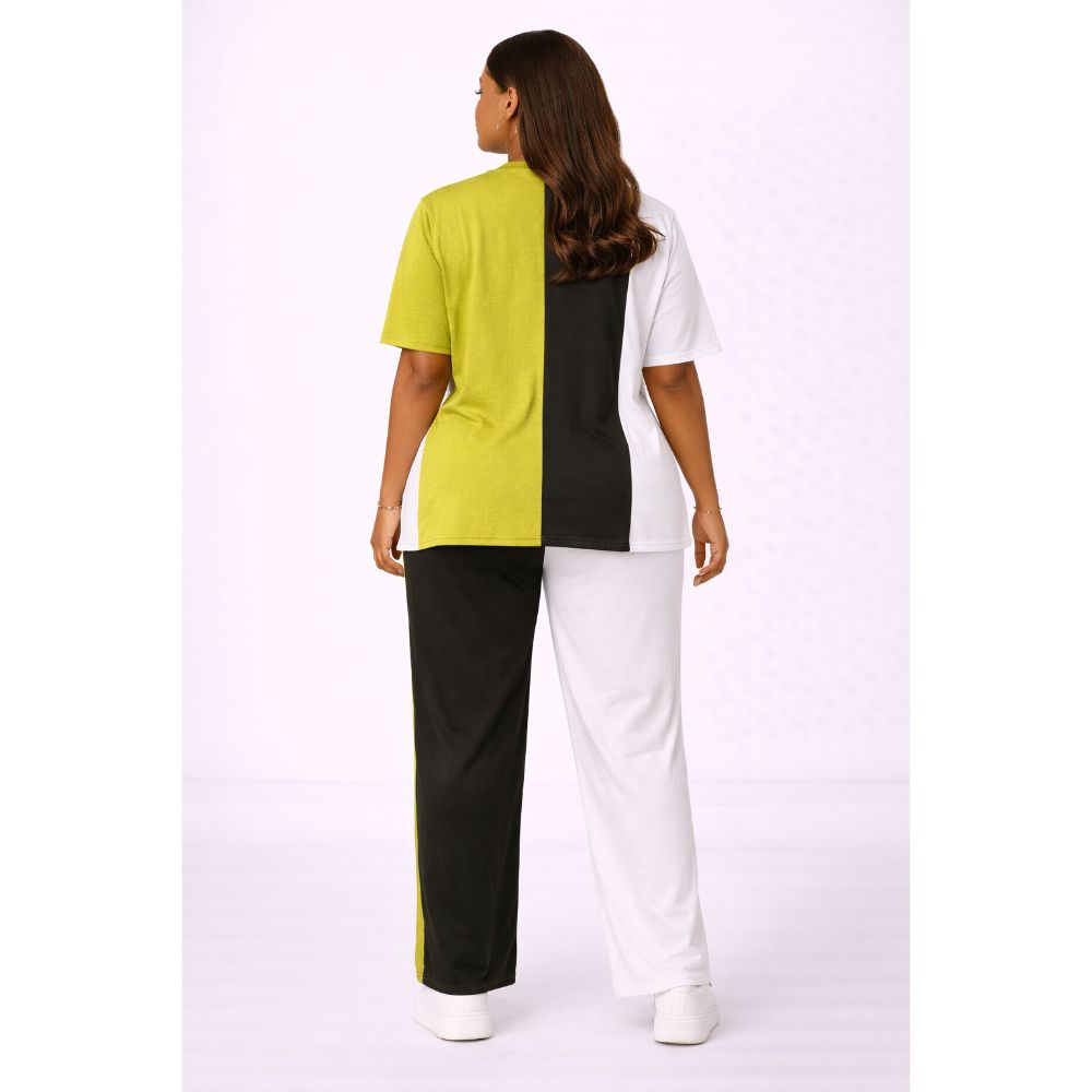 Womens Color Block Two Piece Lounge Set